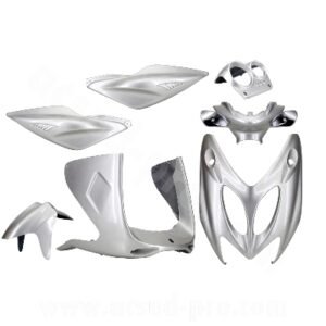 KIT CARROSSERIE ADAPT. MBK NITRO / YAMAHA AEROX GRIS METAL 1997-2012 (7 PIECES)