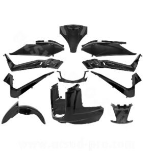 KIT CARROSSERIE ADAPT. YAMAHA XMAX 125-250CC 2006-2009 NOIR BRILLANT  (11 PIECES)