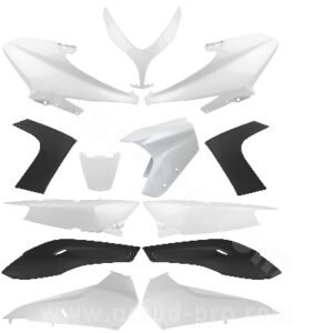KIT CARROSSERIE ADAPT. YAMAHA TMAX 500CC 2008-2011 WHITE COMPETITION (13 PIECES) ( QUALITE PREMIUM )