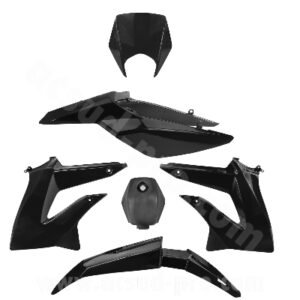 KIT CARROSSERIE ADAPT. DERBI SENDA DRD RACING 2011-2017 / RCR / SMT 2011-2018  NOIR (6 PIECES)