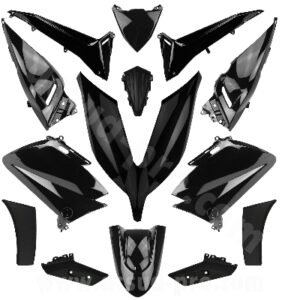 KIT CARROSSERIE ADAPT. YAMAHA TMAX 530CC 2015-2016 NOIR BRILLANT (14 PIECES)