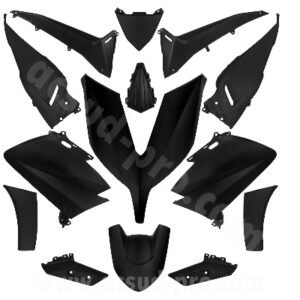 KIT CARROSSERIE ADAPT. YAMAHA TMAX 530cc 2015-2016 NOIR MAT (14 PIECES)