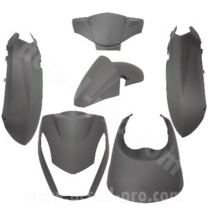 KIT CARROSSERIE ADAPT. PEUGEOT KISBEE 2T ET 4T NOIR MAT 2010-2017 (6 PIECES)