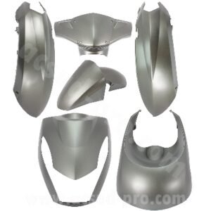 KIT CARROSSERIE ADAPT. PEUGEOT KISBEE 2T ET 4T GRIS MAT 2010-2017 (6 PIECES)