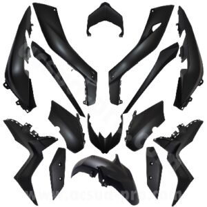 KIT CARROSSERIE ADAPT. YAMAHA XMAX 125CC 2018-2022  / XMAX 300CC 2017-2022  / XMAX 400CC 2018-2020  NOIR MAT (15 PIECES)