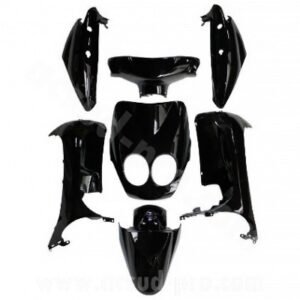 KIT CARROSSERIE ADAPT. MBK 50 OVETTO 2008-2010 /  YAMAHA 50 NEOS 2008-2010  NOIR BRILLANT (7 PIECES)