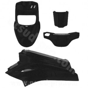 KIT CARROSSERIE ADAPT. MBK 50 BOOSTER 2004-2017 / YAMAHA 50 BWS 2004-2017 ( TYPE ORIGINE )  NOIR MAT (4 PIECES)