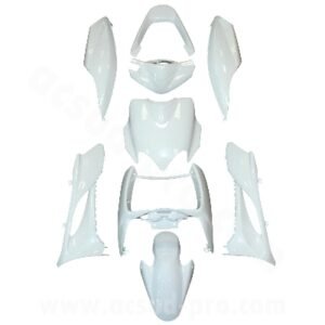 KIT CARROSSERIE ADAPT. MBK MACH G / YAMAHA JOG BLANC (9 PIECES)