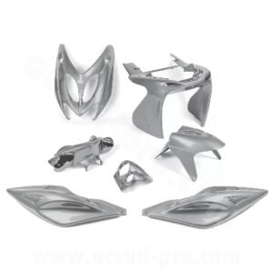 KIT CARROSSERIE ADAPT. MBK NITRO / YAMAHA AEROX GRIS NARDO 1997-2012 (7 PIECES)