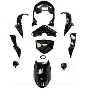 KIT CARROSSERIE ADAPT. YAMAHA CYGNUS X 125CC 2009-2012 (11 PIECES) NOIR BRILLANT