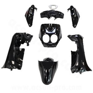 KIT CARROSSERIE ADAPT. MBK OVETTO 2011-2014  / YAMAHA NEOS 2011-2014 NOIR 2T (8 PIECES)