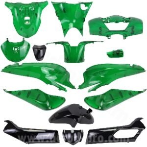 KIT CARROSSERIE ADAPT. HONDA SH125-150CC 2020-2024 VERT TRANSPARENT (15 PIECES ) ( G216 )